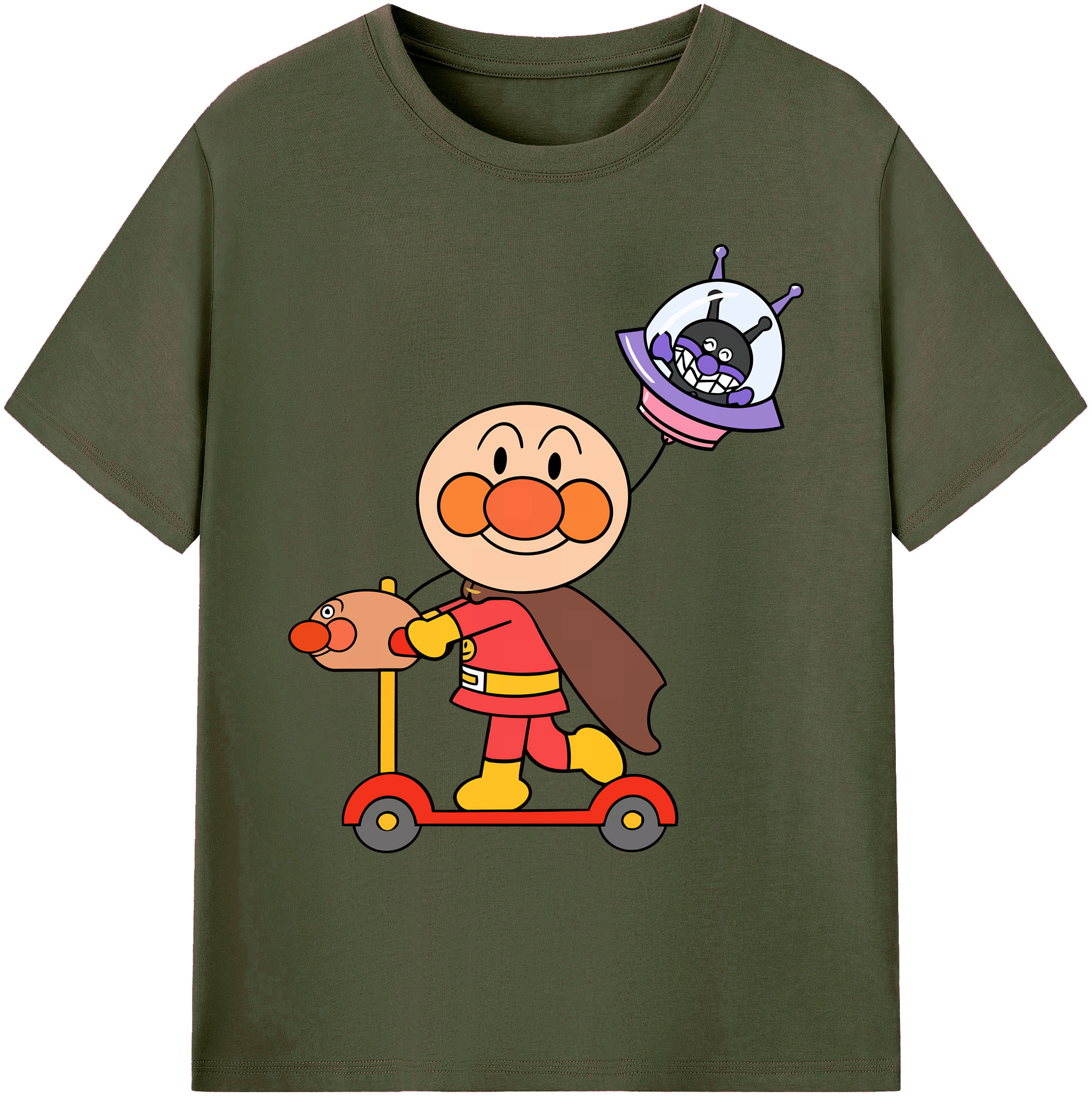 （画像用） アンパンマン Anpanman 綿100％ メンズ半袖Tシャツ｜肌触りやわらか＆通気性